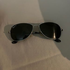 rayban aviator shape, silver frame, polarized. (slightly used)